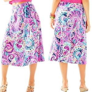 💕Lilly Pulitzer Psychedelic Shia Midi Skirt 💕